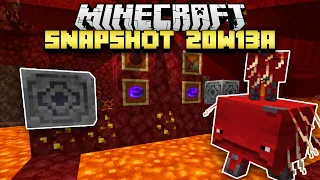 Minecraft Snapshot 20w13a - Nouveau monstre Strider et Générateur de blocs dans le Nether