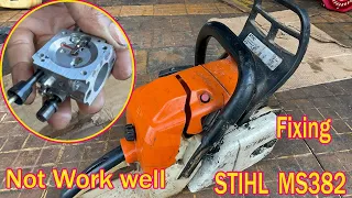 Fixing Chain Saw Stihl MS382 / Check Carburetor / Clean Carburetor