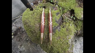 Woodturning,  Segmented Pens from 200 year Old Purple Heart a Collaboration with Dan from Wheelsdan.