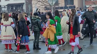 Kukeri festival in  Petrich, Bulgaria 🇧🇬 dance on the streets. Community Vizdol.