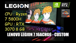 Lenovo Legion 7 16ACHg6 - Custom Test Benchmark [CPU : Ryzen7 5800H  GPU : RTX 3070]