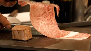 Japanese black beef Teppanyaki Steakhouse SUTEKIYA in Osaka, Japan