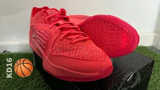 MOST COMFORTABLE BASKETBALL SHOES (KD 16 / EMBER GLOW/LIGHT FUSION) 4K VIDEO 🌶️