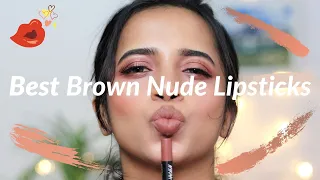 Best Nude Brown Lipsticks Swatches !! Nykaa, Maybelline, MAC, Wet n Wild Lipsticks I BRISTI