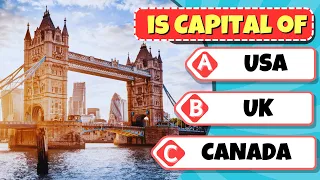 Guess the COUNTRY by it's CAPITAL 🎯 | World Geography Quiz Challenge 🌎 | General Knowledge Trivia🤔