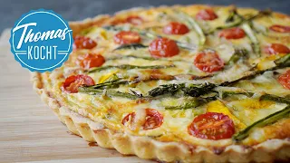 Quiche mit grünem Spargel