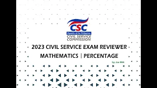 2023 Civil Service Exam Reviewer - MATH │ Percentage Part 3