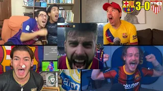 Crazy Barcelona Fan Reactions to Piqué's 94+ Min Goal vs Sevilla *Historic Comeback*