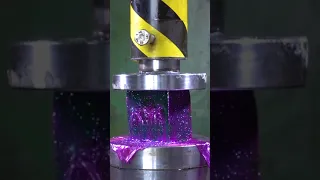 Glitter foam vs press #satisfying #hydraulicpress