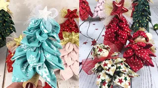 Easy DIY How to make a simple fabric Christmas tree decorations Tutorial facilissimo