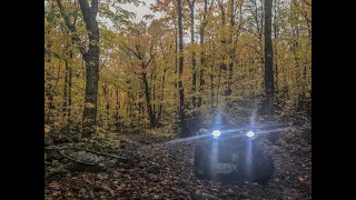 Misty Fall ATV Ride: Exploring Trails, Crapper Review, Shelter Tour, Trail Side Lunch.