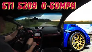 #Shorts - SUBARU STI S209 0-60 with Invidia N1 Street Exhaust - No Talking - ASMR - Passenger POV