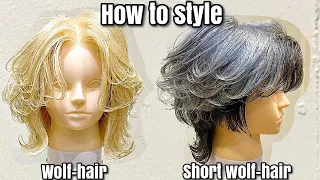 How to style hair with a wolf-hair design/hair styling video