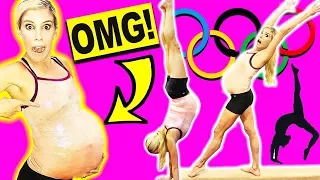 TRYING GYMNASTICS WHILE PREGNANT TRUTH OR DARE CHALLENGE!!