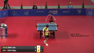 ITTF World Tour Polish Open 2016  U21 Final ZENG Jian vs KATO Miu