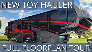 BRAND NEW Luxe Toy Hauler Floorplan Tour; 46FB Front Bathroom