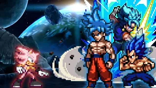 Sonic Black V3 OP(New) VS Fusion Vegeta( Goku & Vegito) OP in Jump Force Mugen