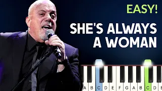 She's Always A Woman - Billy Joel | EASY Piano Tutorial