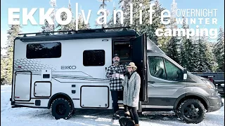 EKKO VAN | Winnebago Ekko WINTER CAMPING on MT.HOOD | MANAGING HEAT,PROPANE & WATER | SNOW FUN | RV