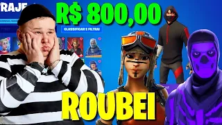 ROUBEI UMA CONTA DE 800 REAIS NO FORTNITE E OLHA NO QUE DEU