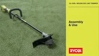 RYOBI: 18V ONE+ Brushless Line Trimmer Skin Assembly & Use