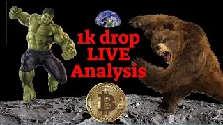1k + Bitcoin DUMP LIVE Technical Anlaysis 6.2.20