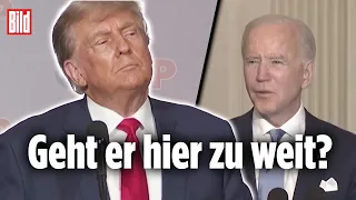 Donald Trump macht sich über Joe Biden lustig