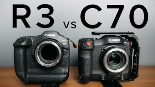 CANON R3 VS CANON C70 | Dynamic Range, Slow Motion, Autofocus, and Overheating