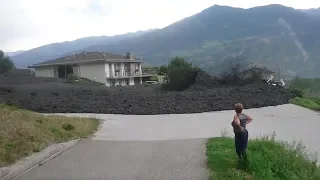 Mudslide barrels through Swiss town