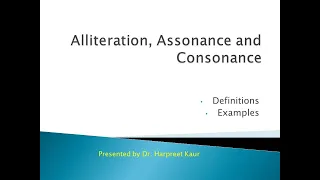 Difference between Alliteration, assonance and consonance