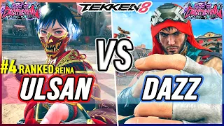 T8 🔥 Ulsan (#4 Ranked Reina) vs Dazz (Shaheen) 🔥 Tekken 8 High Level Gameplay