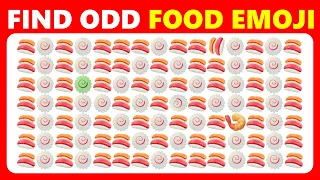 Find The ODD One Out - Food Emoji Edition 🍝🥞🍞🍔🍕🍦🍙| 20 Epic Levels Quiz