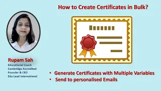 Generate Certificates with Multiple Variables in Bulk and send to personalised Emails.
