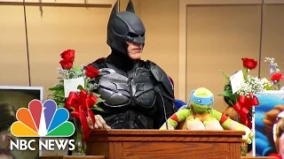 'Batman' Cries While Delivering Eulogy For School Shooting Victim, 6 | NBC News