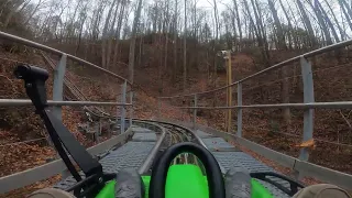 riding a mountain coaster