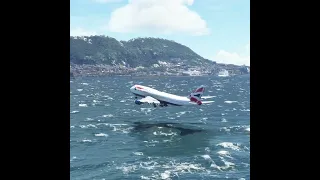 Hard Landing Boeing 747 at Gibraltar Airport #shorts