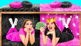 Секретный домик под кроватью | Богатая vs Бедная Сумасшедший челлендж от HAHANOM Challenge