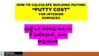 PUTTY COST PER SFT | Cost and quantity of wall putty and painting |