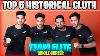 TOP 5 HISTORICAL CLUTCHES BY TEAM ELITE WHOLE CAREER😈 - FREE FIRE ESPORTS 🔥