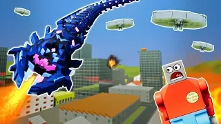MASSIVE LEGO MONSTER DESTROYS CITY! - Brick Rigs Gameplay Challenge & Creations - UFO Invasion