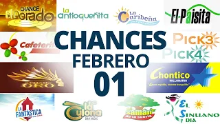 Resultados del Chance del Martes 1 de Febrero de 2022 | Loterias 😱🤑💰💵