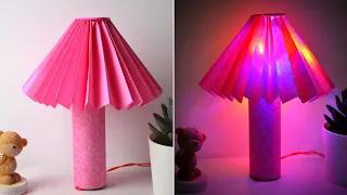 Easy Table lamp made with just paper | Desk lamp DIY | Home decor ideas | Easy  paper lamp making