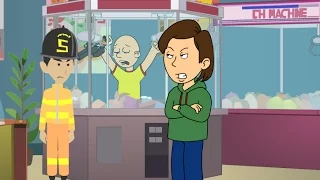 Caillou gets stuck in a claw machine