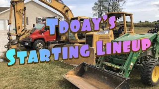 Three pieces of equipment and me reworking the slope around a pond with excavator dozer & dumptruck