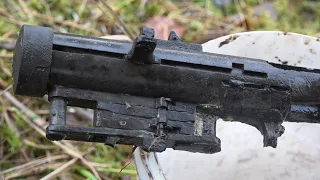 A submachine gun in the hands of a deceased soldier Excavations of the WW2