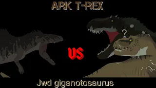 T-rex vs giganotosaurus [Ark survival evolved vs jurassic world dominion] (stick nodes animation)