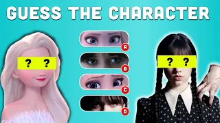 Guess The DISNEY PRINCESS & Wednesday Character by Their Eyes | Disney Quiz | Wednesday Quiz