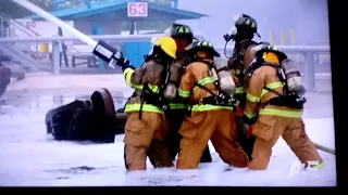 Ozzy and jack ...fighting a fire.....In Texas