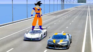 Koenigsegg Jesko Goku Version vs Bugatti Chiron Super Sport 300+ - Drag Race 20 KM