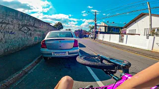 QUEBRAO DE BIKE NOS CARROS DA CIDADE (BIKE VLOG)